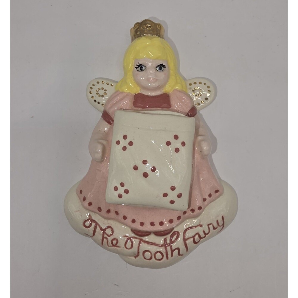Vintage Porcelain Ceramic Tooth Fairy Tooth Holder 4.5"